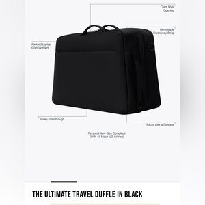 BÈIS Ultimate Travel Duffle in Black NWT